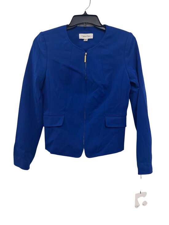 Calvin Klein Tops - Calvin Klein Womens Royal Blue Zip-Front Blazer Jacket Size 8 NWT